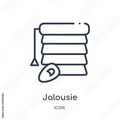 jalousie automation icon from smart home outline collection. Thin line jalousie automation icon isolated on white background.