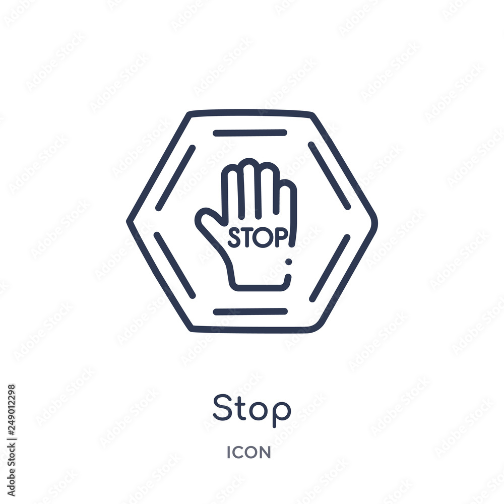 custom made wallpaper toronto digitalstop icon from signs outline collection. Thin line stop icon isolated on white background.