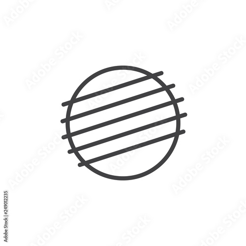 Fitness ball line icon. linear style sign for mobile concept and web design. Fit ball, sport equipment outline vector icon. Exercise ball symbol, logo illustration. Pixel perfect vector graphics