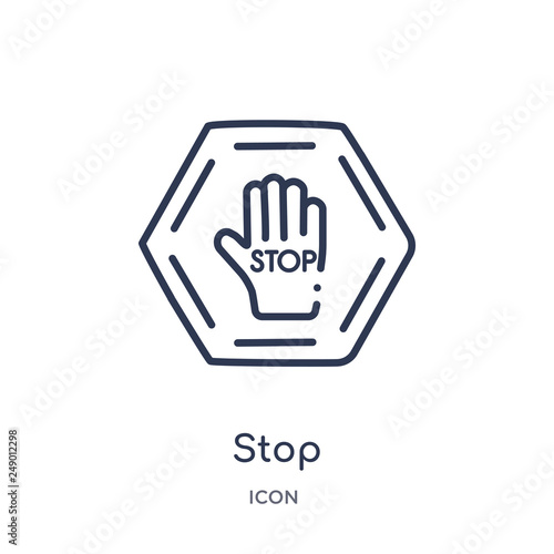 Wallpaper Mural stop icon from signs outline collection. Thin line stop icon isolated on white background. Torontodigital.ca