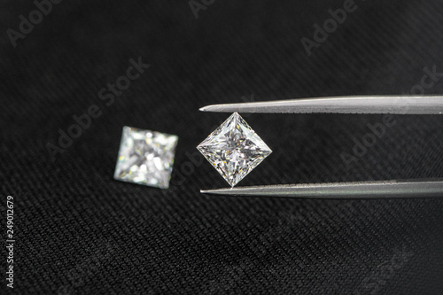 Princess Cut Diamond with tweezer
