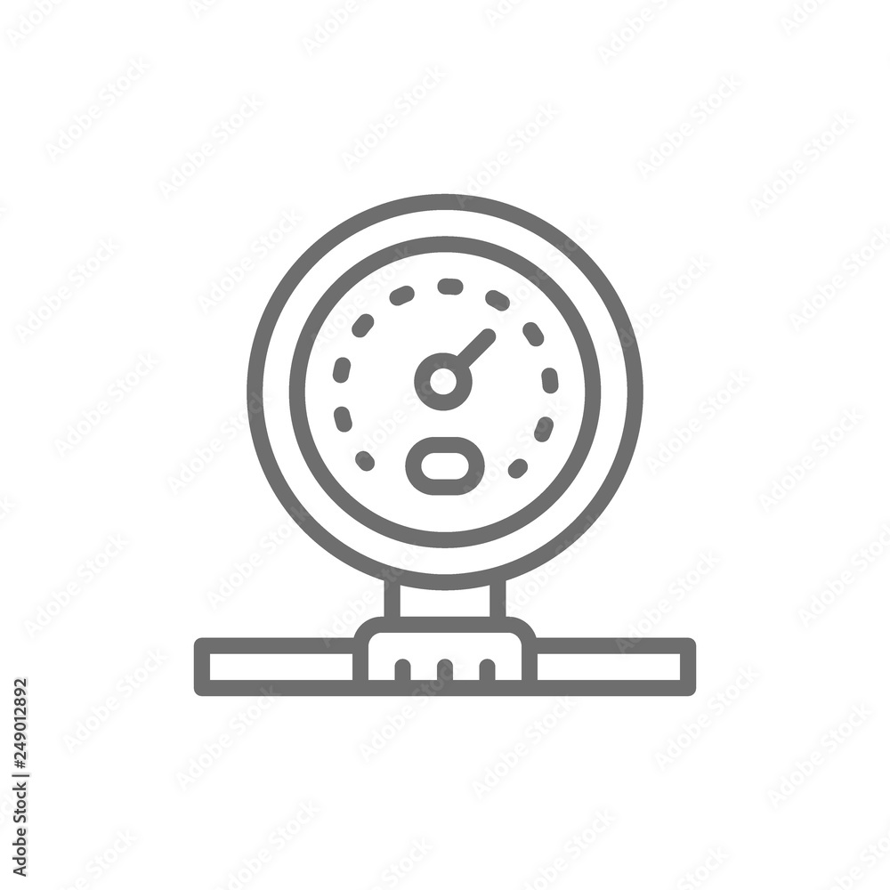 Gas pipeline or water meter line icon. Gas pipeline or water meter line icon.