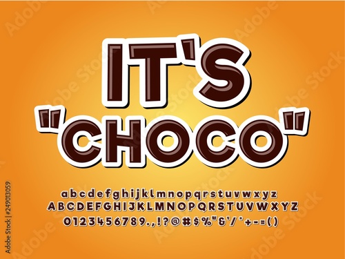 chocolate product logo typeface font set compatible with illustrator 10 