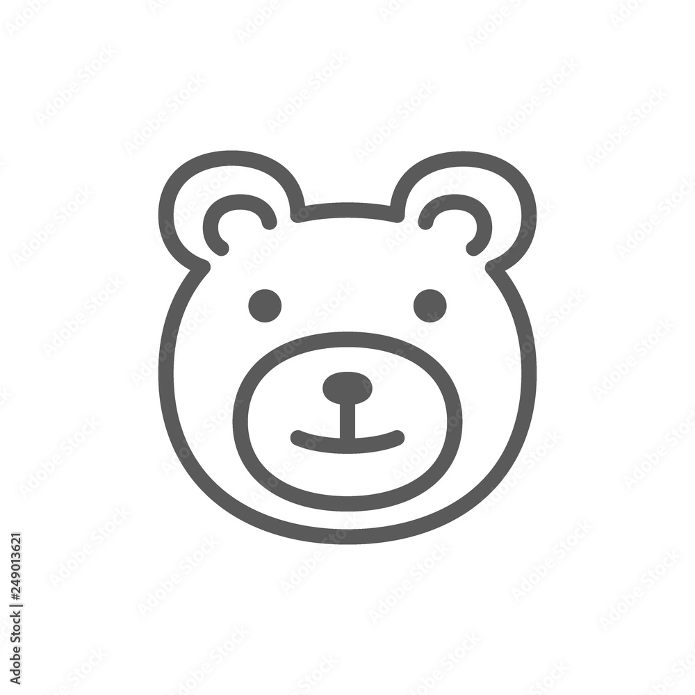 Teddy bear, childrens toy line icon. Teddy bear, childrens toy line icon.