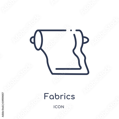 fabrics icon from sew outline collection. Thin line fabrics icon isolated on white background.
