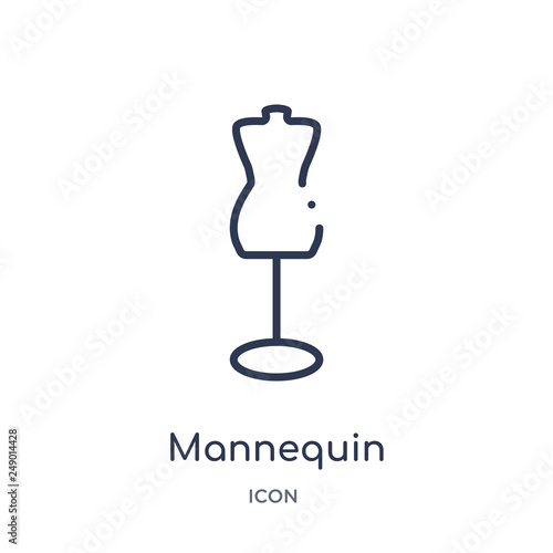 mannequin icon from sew outline collection. Thin line mannequin icon isolated on white background.