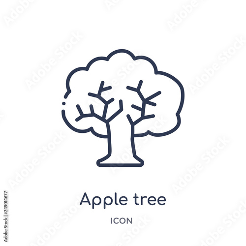 apple tree icon from season outline collection. Thin line apple tree icon isolated on white background.