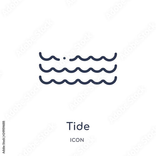 tide icon from season outline collection. Thin line tide icon isolated on white background.