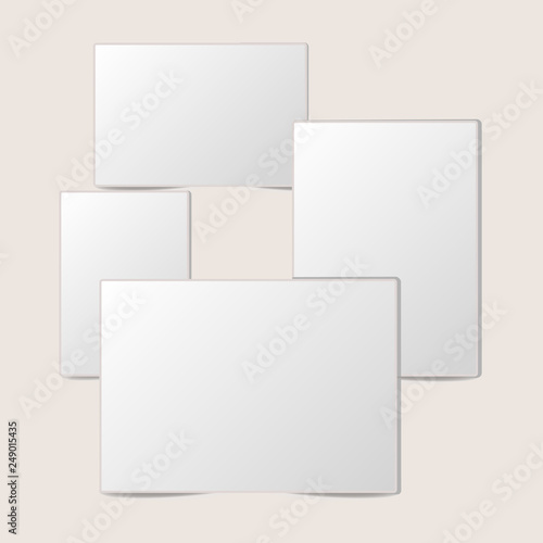 Blank white foto frame Collection with shadow