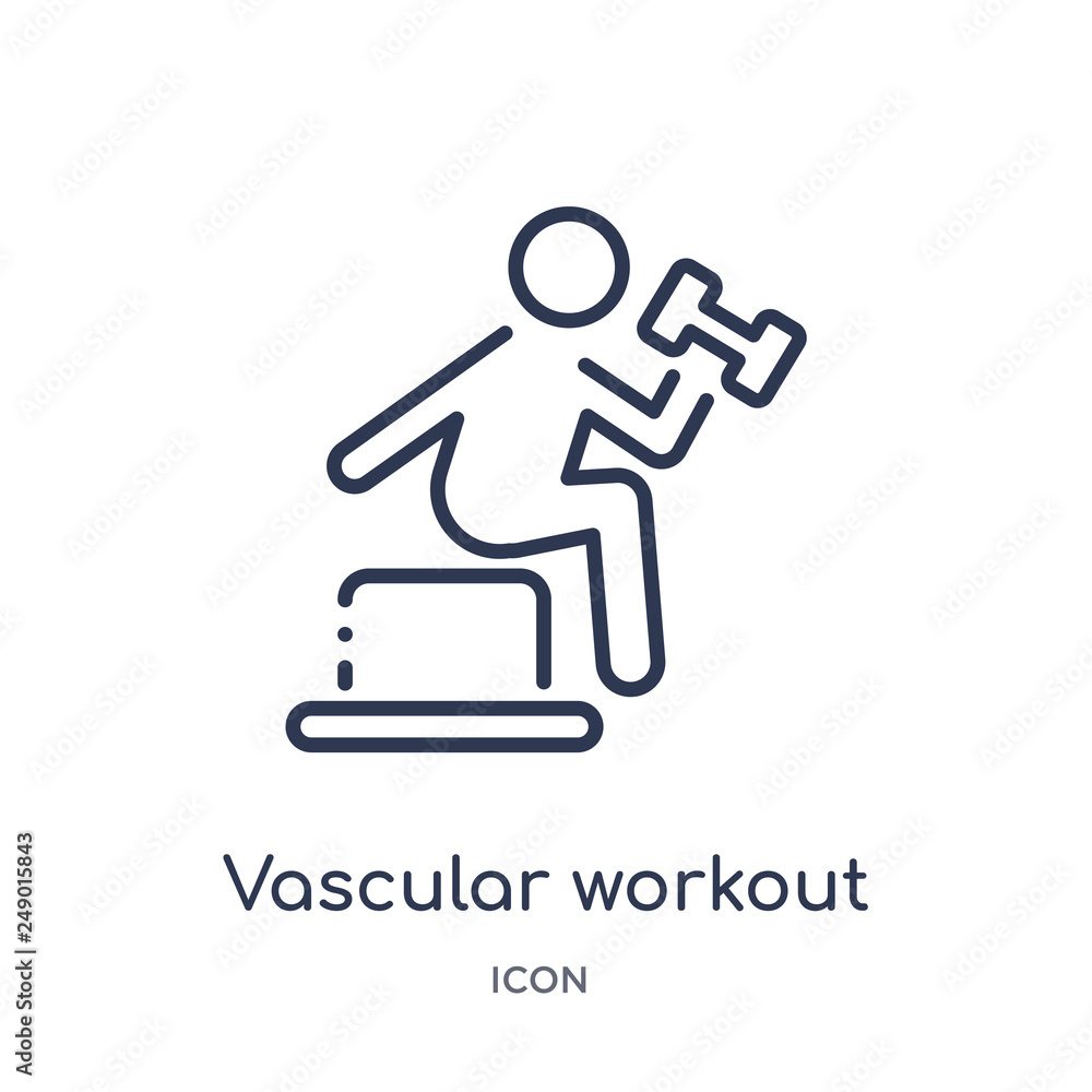 vascular workout icon from sauna outline collection. Thin line vascular workout icon isolated on white background. vascular workout icon from sauna outline collection. Thin line vascular workout icon isolated on white background.