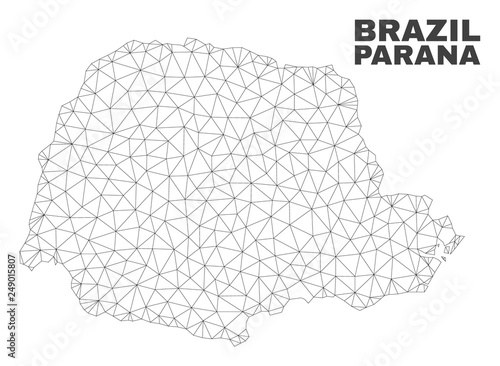Bilde på lerret Abstract Parana State map isolated on a white background