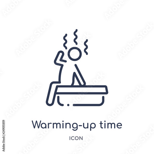 warming-up time icon from sauna outline collection. Thin line warming-up time icon isolated on white background.