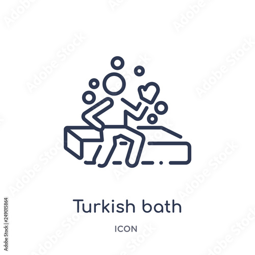 turkish bath icon from sauna outline collection. Thin line turkish bath icon isolated on white background.