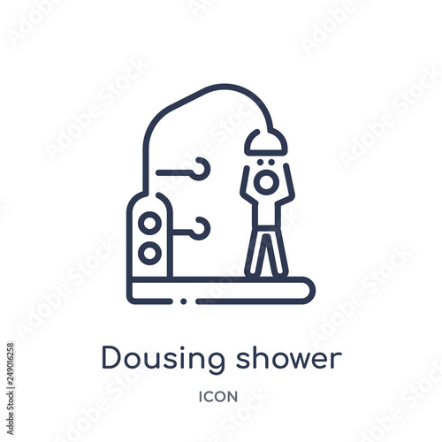 dousing shower icon from sauna outline collection. Thin line dousing shower icon isolated on white background.