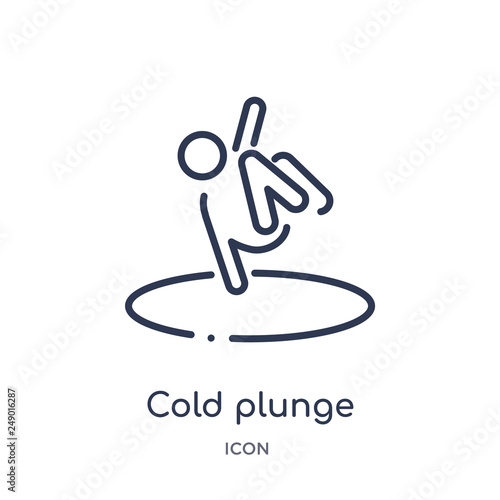 cold plunge icon from sauna outline collection. Thin line cold plunge icon isolated on white background.