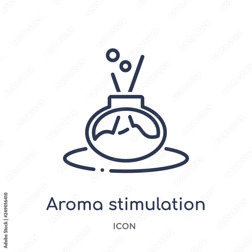 aroma stimulation icon from sauna outline collection. Thin line aroma stimulation icon isolated on white background. aroma stimulation icon from sauna outline collection. Thin line aroma stimulation icon isolated on white background.