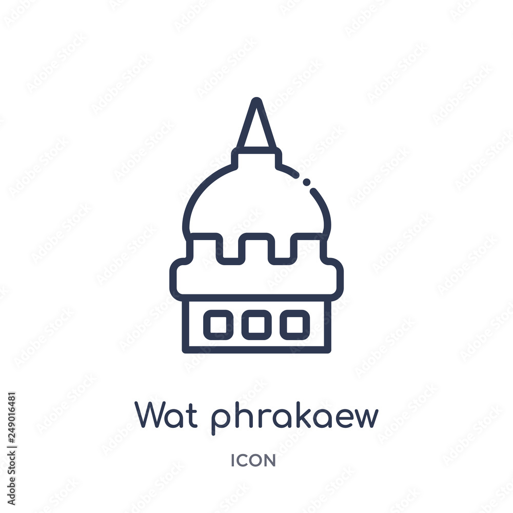 wat phrakaew icon from religion outline collection. Thin line wat phrakaew icon isolated on white background.