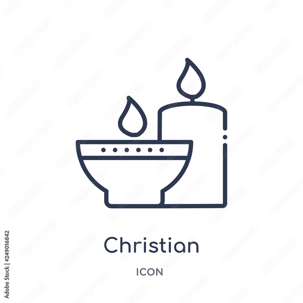 christian icon from religion outline collection. Thin line christian icon isolated on white background. christian icon from religion outline collection. Thin line christian icon isolated on white background.