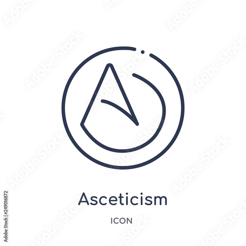 asceticism icon from religion outline collection. Thin line asceticism icon isolated on white background.