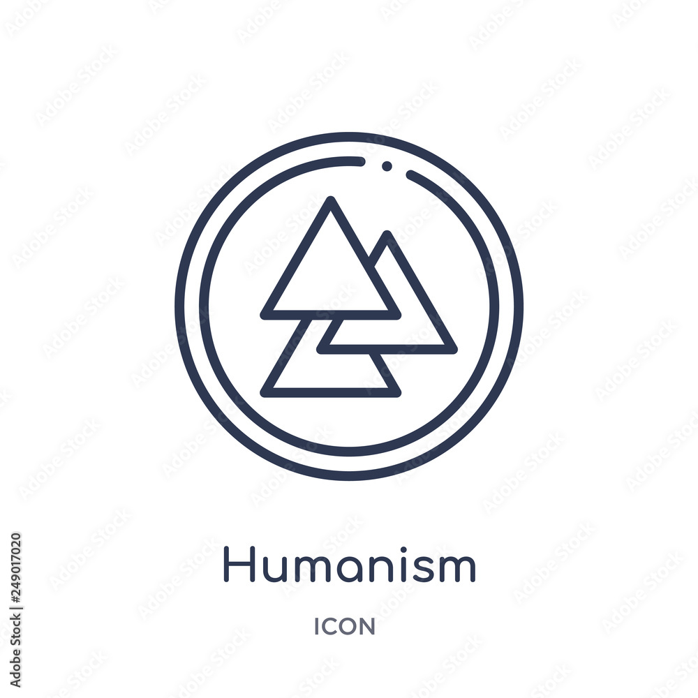 humanism icon from religion outline collection. Thin line humanism icon isolated on white background. humanism icon from religion outline collection. Thin line humanism icon isolated on white background.