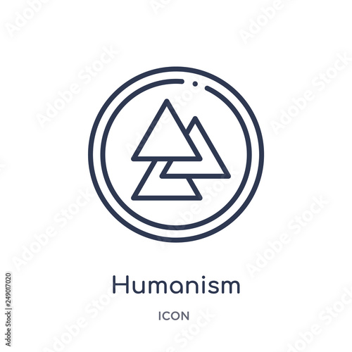 humanism icon from religion outline collection. Thin line humanism icon isolated on white background.