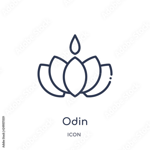 odin icon from religion outline collection. Thin line odin icon isolated on white background.