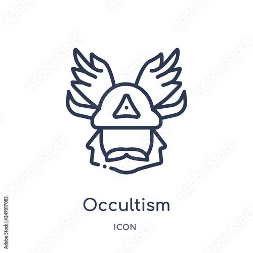 occultism icon from religion outline collection. Thin line occultism icon isolated on white background.