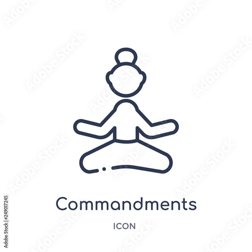 commandments icon from religion outline collection. Thin line commandments icon isolated on white background.