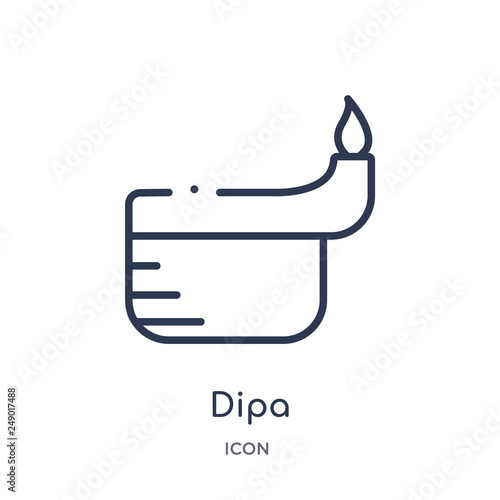 dipa icon from religion outline collection. Thin line dipa icon isolated on white background. photo