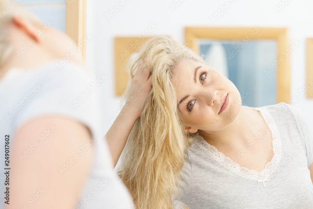 Woman with wet blonde hair Woman with wet blonde hair