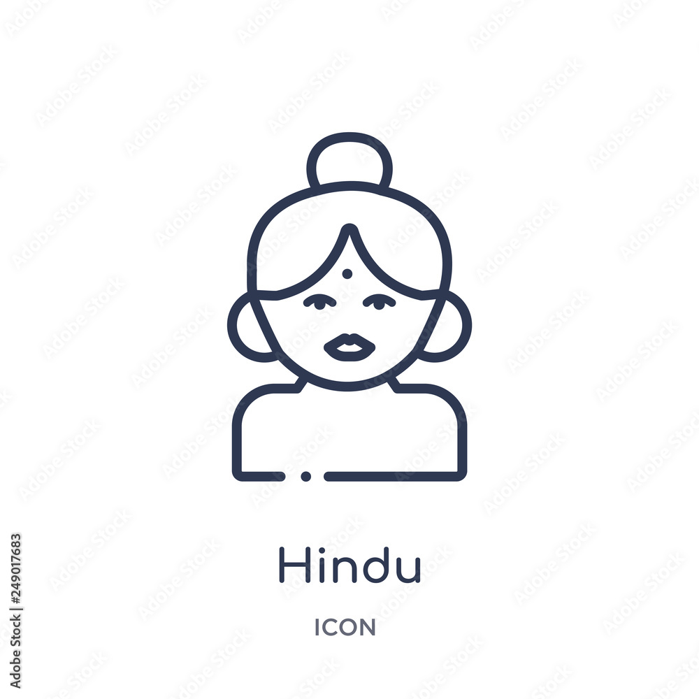 hindu icon from religion outline collection. Thin line hindu icon isolated on white background. hindu icon from religion outline collection. Thin line hindu icon isolated on white background.