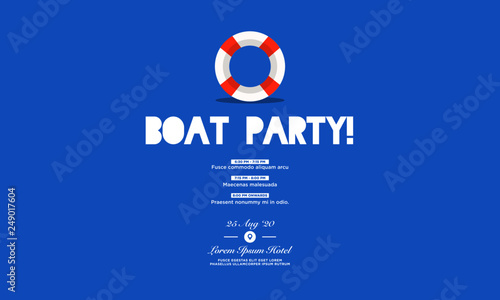 Boat Party Invitation Design with Where and When Details