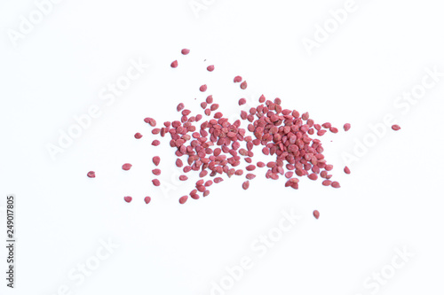 Tomato seeds in a white background