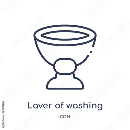 laver of washing icon from religion outline collection. Thin line laver of washing icon isolated on white background. © Meth Mehr