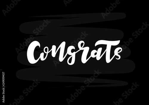 Hand drawn lettering phrase Congrats