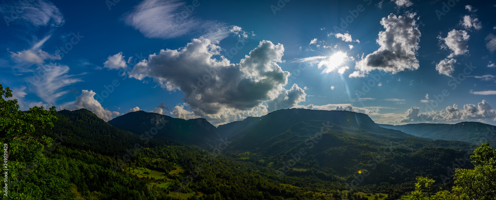 Beautiful green mountains in country of Bosnia