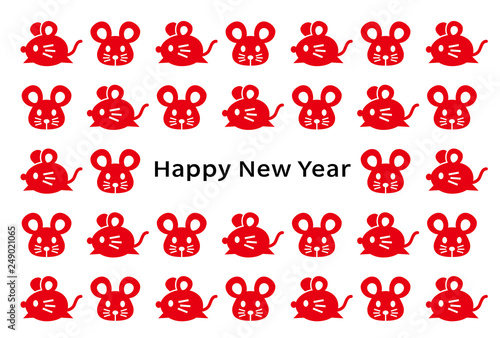 年賀状　ねずみ　はがきサイズ