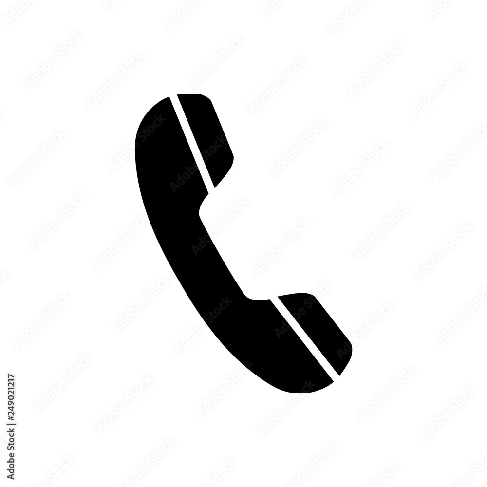 Telephone receiver, phone icon on white background Telephone receiver, phone icon on white background