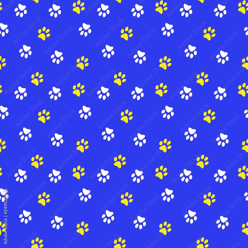 Vector seamless pattern with cat or dog,kitten or puppy footprints. Can be used for wallpaper,fabric, web page background, surface textures. Vector seamless pattern with cat or dog,kitten or puppy footprints. Can be used for wallpaper,fabric, web page background, surface textures.