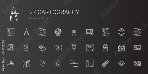 cartography icons set photo
