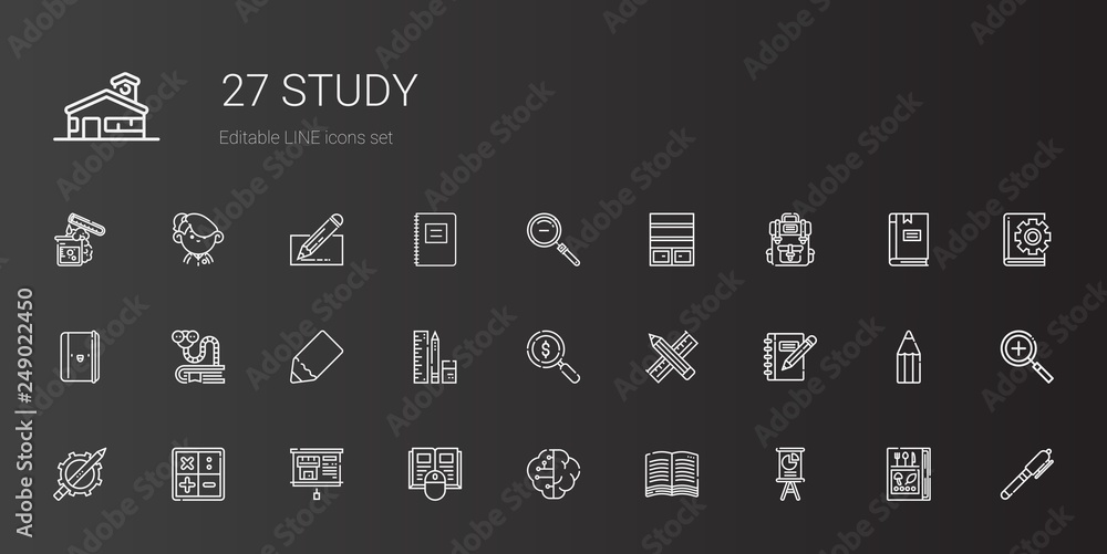 study icons set study icons set