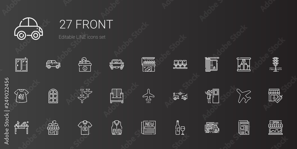 front icons set