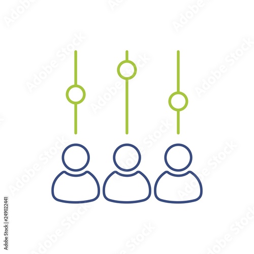 Company management, control. Interaction. Vector linear icon.