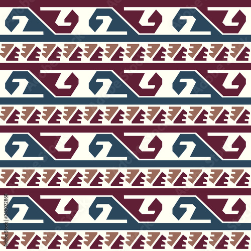 Seamless tribal colored pattern. Saved in swatches.