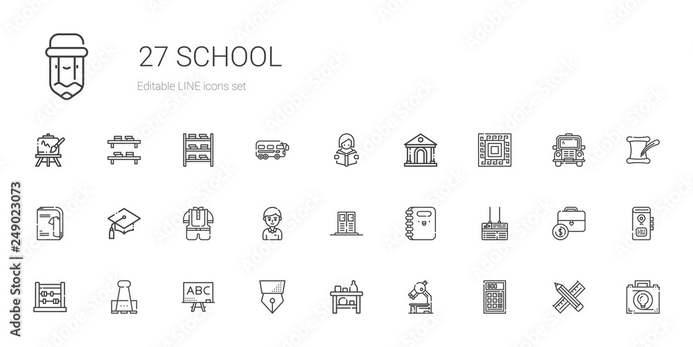 school icons set