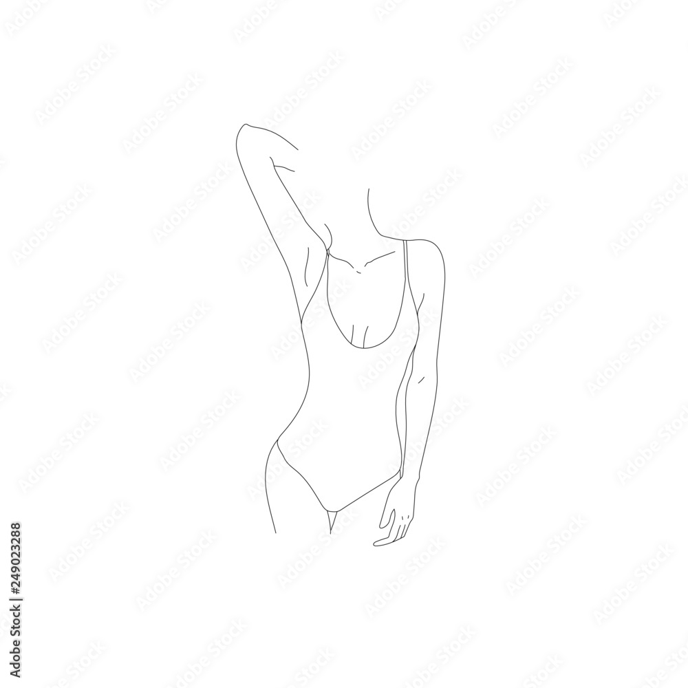 Woman, single line, abstract sketch, isolated vector hand drawn, line drawing. Drawing for print, postcard, text, invitation, poster, background, book, t-shirt Woman, single line, abstract sketch, isolated vector hand drawn, line drawing. Drawing for print, postcard, text, invitation, poster, background, book, t-shirt