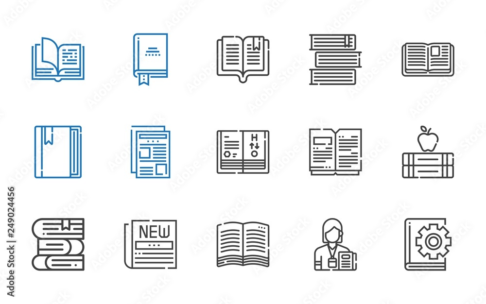magazine icons set magazine icons set