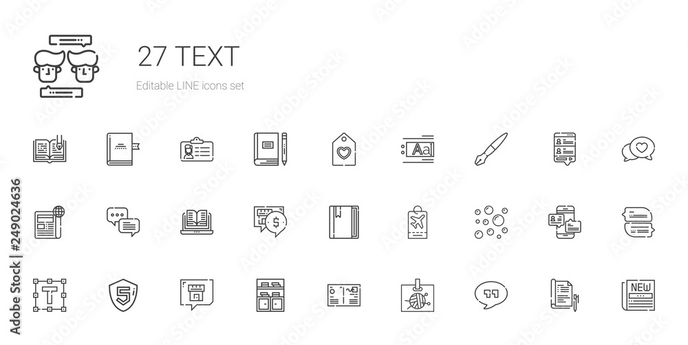 text icons set text icons set