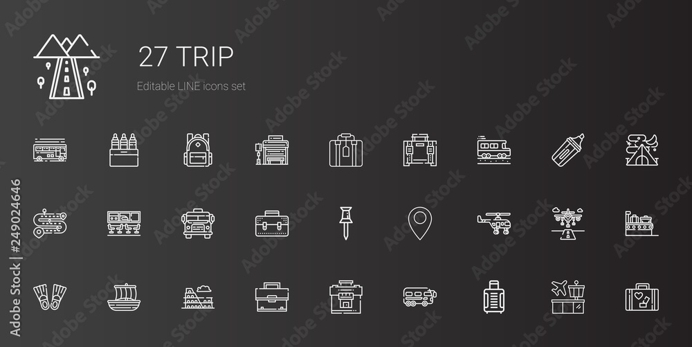 trip icons set trip icons set