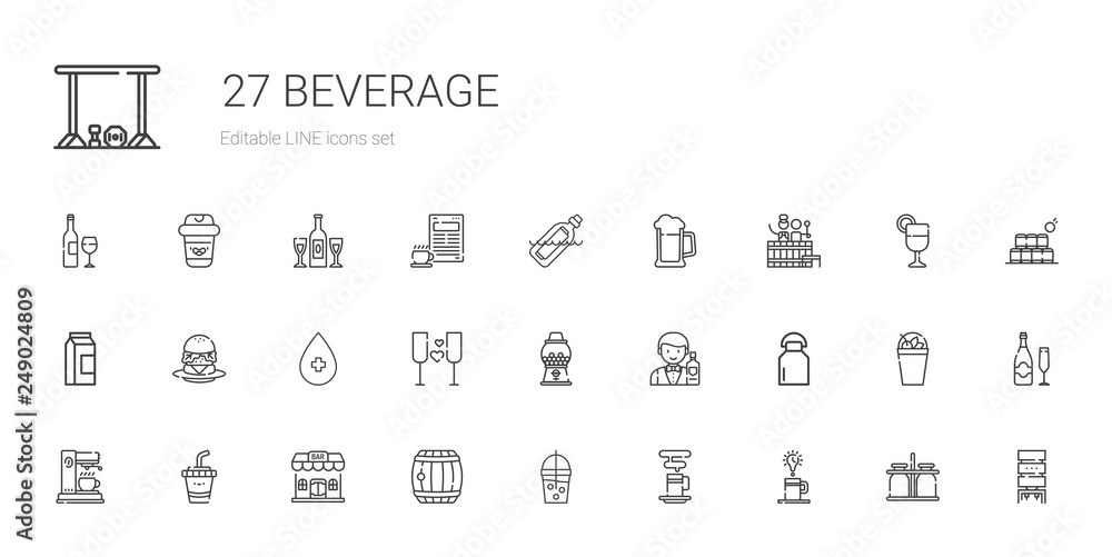 beverage icons set beverage icons set